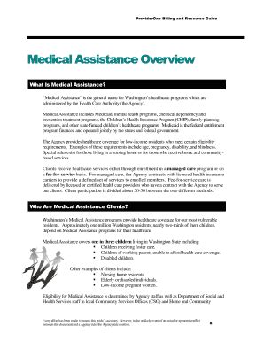 Fillable Online Hrsa Dshs Wa Medical Assistance Overview Medicaid