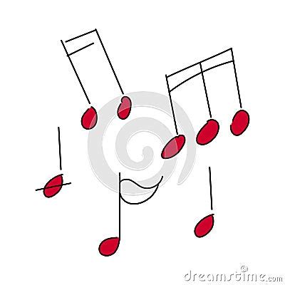 Hand Drawn Vector Musical Notes Musical Notation Flat