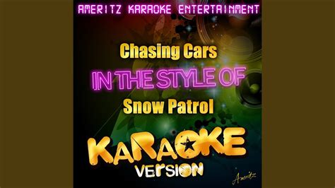 Chasing Cars In The Style Of Snow Patrol Karaoke Version YouTube