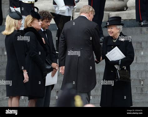 Hm The Queen Greets Mark Thatcher Carole Thatcher Marco Grass And