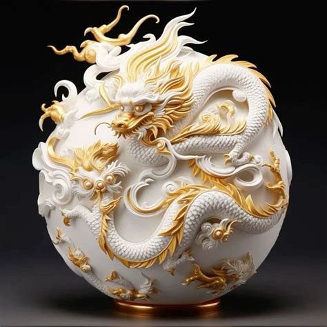 Chinese Dragon Ornaments Ceramic