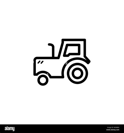 Tractor Line Icon In Flat Style Vector For Apps Ui Websites Black