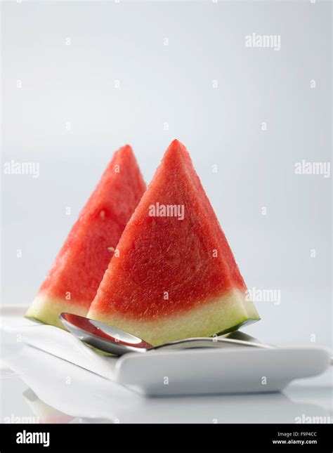 Watermelon Cut In To A Triangle Shape Stock Photo Alamy