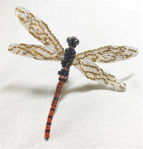 Seed Bead Pattern Dragonfly Tutorial Beaded Insects Etsy Beaded