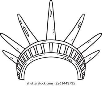 Statue Liberty Crown Isolated Coloring Page Stock Vector (Royalty Free ...