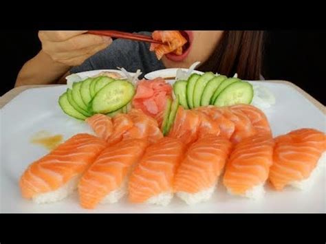 Asmr Salmon Sushi Sashimi Mukbang Big Bites