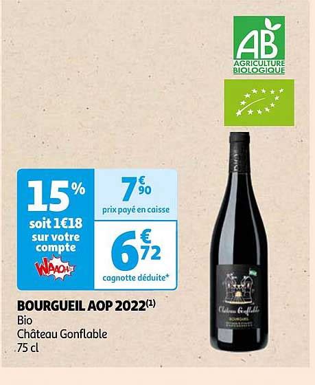 Promo Bourgueil Aop Bio Ch Teau Gonflable Chez Auchan Icatalogue Fr