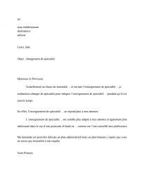 Lettre Changement De Specialite Lycee Meteor