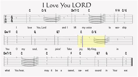 I Love You Lord Guitar Lesson With Tablature Youtube