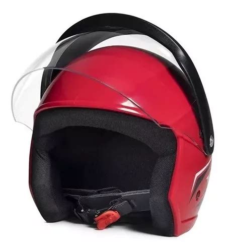 Capacete Aberto Taurus Wind Visor Vermelho Brilhante E Preto Tamanho