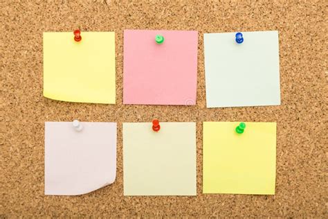 Blank Notes On Cork Board Stock Photo Image Of Reminder 58930036