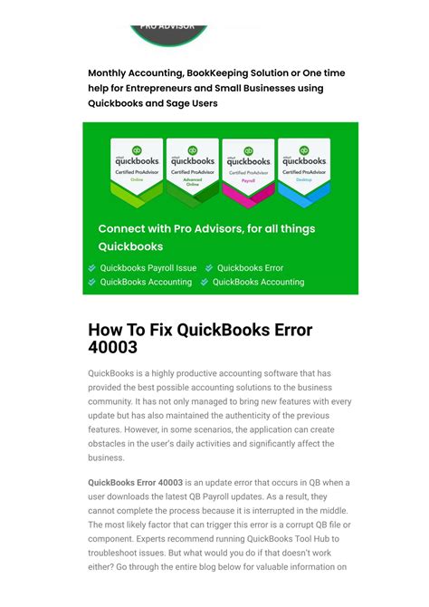 Ppt How To Fix Quickbooks Error Powerpoint Presentation Free