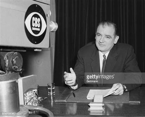 Senator Joseph Mccarthy Rehearses His Speech Before The Television