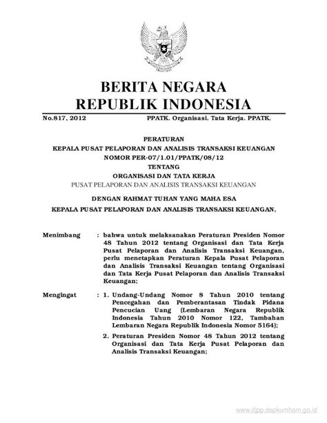 Pdf Berita Negara Republik Indonesia Undang Undang Nomor Tahun