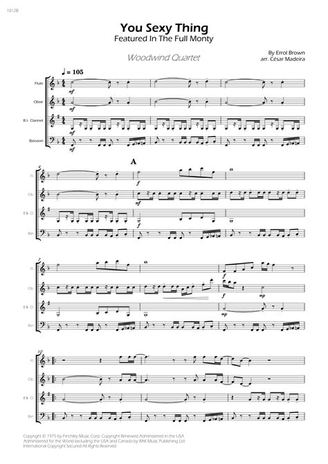 You Sexy Thing Score Only Arr C Sar Madeira By Hot Chocolate Sheet Music For Woodwind