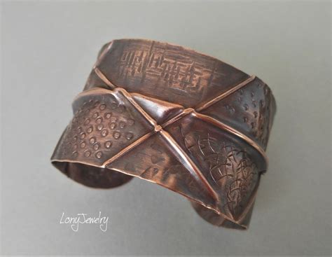 Cuff Bracelet Handmade Fold Formed Cuff Open Bangle Bracelet Hammered