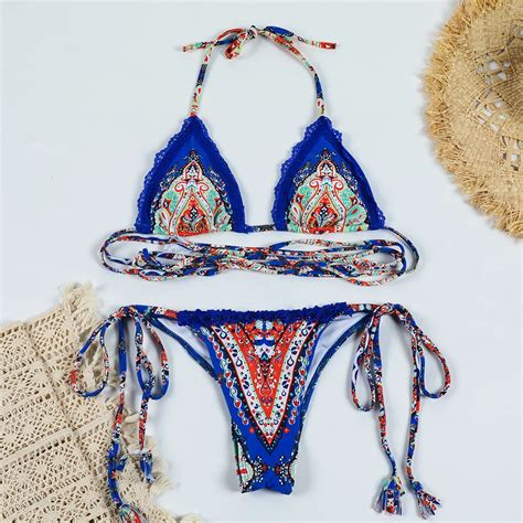 Wholesale Bikini Swimwear Manufacturer New Designer Bikinis Woman Frill Tie Side Bathing Suits