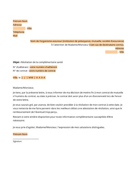 Mod Le Lettre R Siliation Mutuelle Onlyoffice