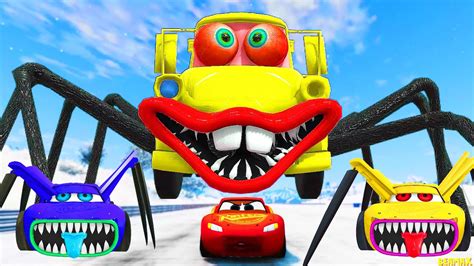 Epic Escape From The Lightning McQueen Bots Eater Mutant Mater Spider