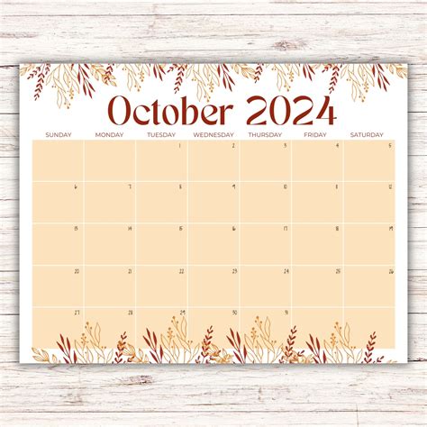 Editable October Calendar Academic Calendar Beautiful Fall Monthly