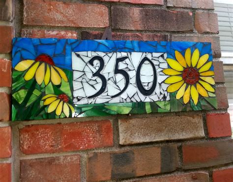 Custom Mosaic House Number Sign Housewarming T Etsy Mosaic