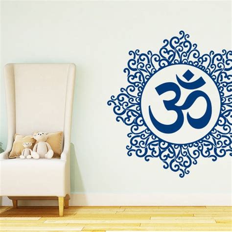 Mandala Wall Decal Namaste Lotus Flower Mandala Indian Yoga Etsy