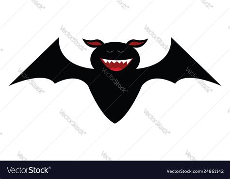 Simple cartoon bat on white Royalty Free Vector Image