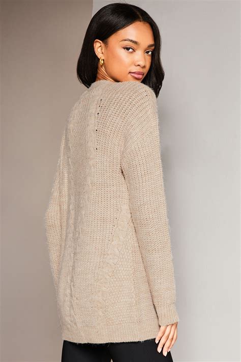 Buy Lipsy Oatmeal Mixed Cable Knit Cardigan From Next Australia