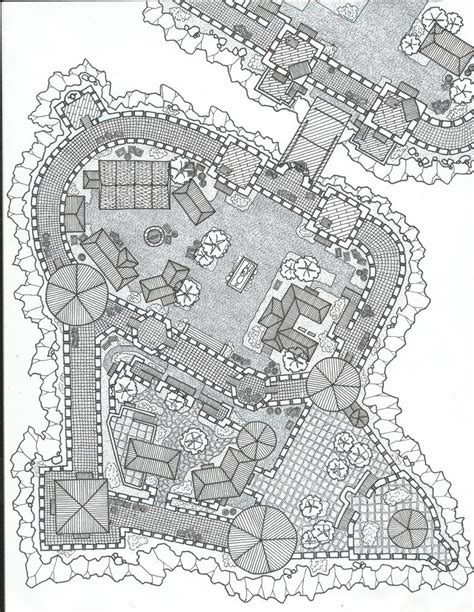 Castle Layout 2 (Black and White) by AOvsepian on DeviantArt