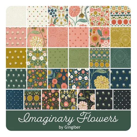 Moda Quilting Patchwork Charm Pack Imaginary Flowers Inch Fabrics