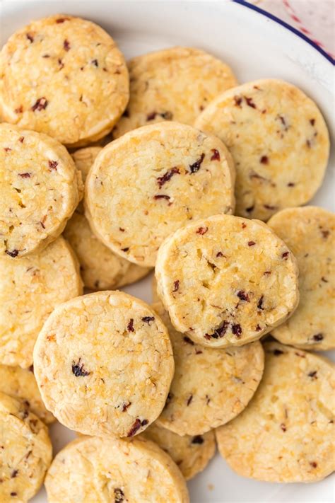 Cranberry Orange Almond Shortbread Cookies Simply Sated