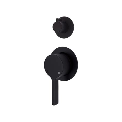 Sansa Wallshower Mixer W Diverter Small Plate Matte Black Beaumont Tiles