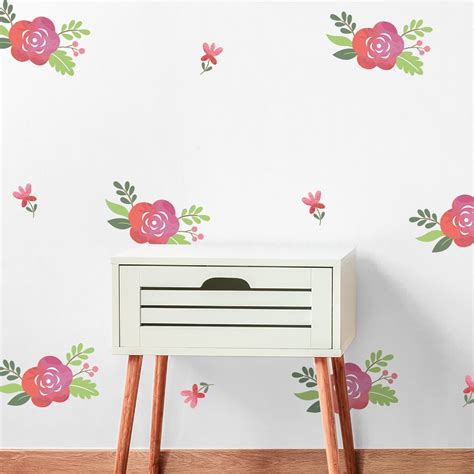 Flowers Wall Decals Floral Nursery Decor Girls Wall Decor - Etsy