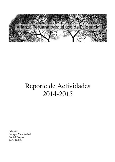 Alianza Peruana Para El Uso De La Evidencia 2014 2015 By On Think