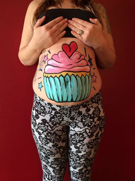 Cupcake Belly Painting Bump Painting Face Painting Pregnant Belly