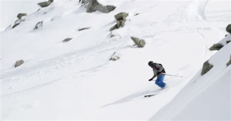 Man Skiing Down A Snowy Mountain Image Free Stock Photo Public