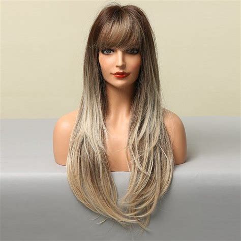 Blonde Long Natural Straight Hair Straight Hairstyles Natural Straight Hair Long Hair Wigs
