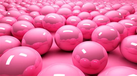 Pink Spheres Of Several Sizes Background D Pink Background Abstract