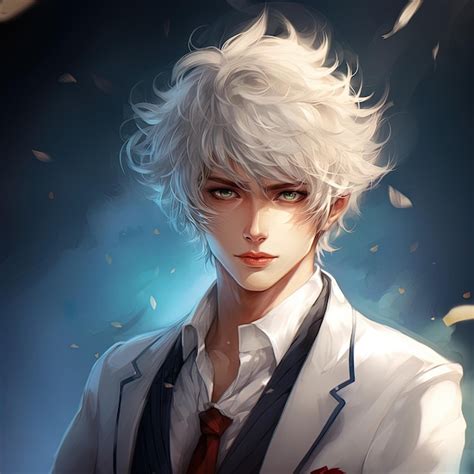 Premium AI Image | Handsome Japanese anime man with blue eyes generated ...