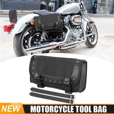 Universal Motorcycle Tool Bag Waterproof PU Leather Motorcycle Fork Bag ...