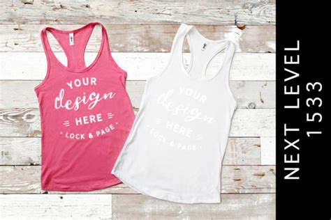 Hot Pink Next Level 1533 Tank Top Mockup Graphic By Lockandpage Creative Fabrica