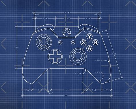 "XBOX One Controller Blueprint" by ChristineWilson | Redbubble