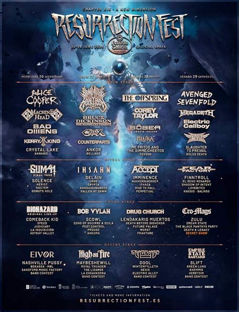 Resurrection Fest Anuncia Su Cartel Por D As De Encabezado Por