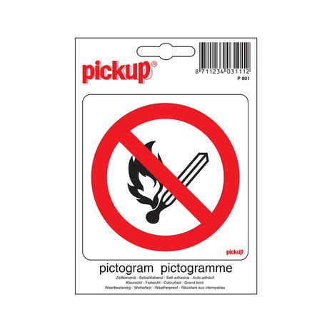 Pickup Pictogram 10x10 Cm Vuur Open Vlam Verboden Westvoorn