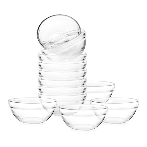 Mini 35 Inch Glass Bowls For Kitchen Prep Dessert Dips And Candy Dishes Or Nut Bowls Set Of 12