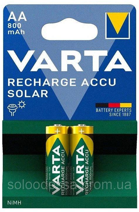 Аккумулятор Varta Solar (56736), AA/(HR6), 800mAh, LSD Ni-MH, Блистер ...