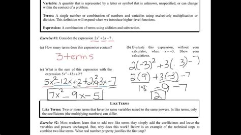 Common Core Algebra Answer Key