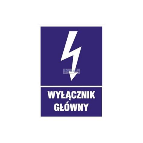 Znak Naklejka WYŁĄCZNIK GŁÓWNY 10x14cm OBE 01DE