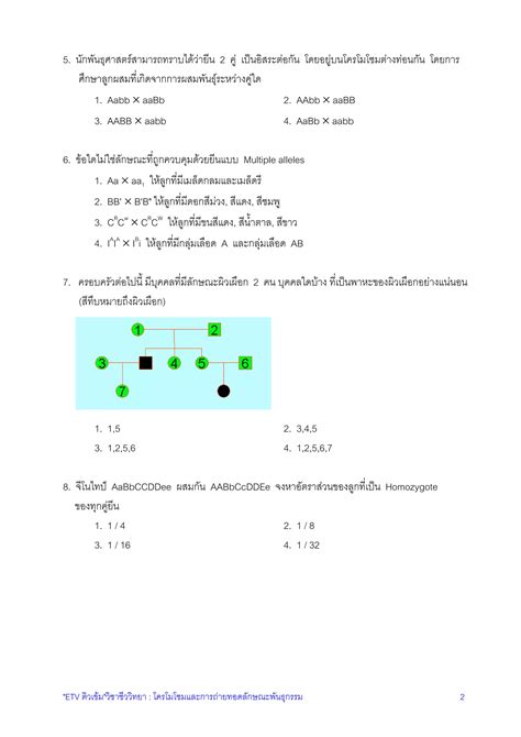 13แบบทดสอบโครโมโซมและการถายทอดลกษณะพนธกรรม PDF