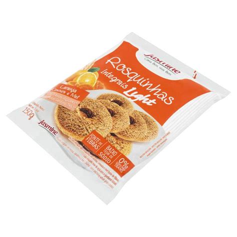 Biscoito Rosquinha Integral Laranja Cenoura E Mel Light Jasmine Pacote